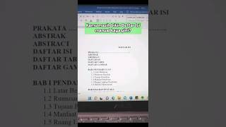 CARA CEPAT MEMBUAT DAFTAR ISI OTOMATIS shorts [upl. by Adnorhs]