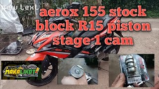 aerox super stock R15 piston rs8 cam s1 magic profiles [upl. by Airdnahc]