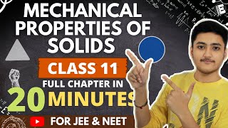 Mechanical Properties Of Solids Class 11  Physics  For JEE amp NEET  Full Revision In 20 Minutes [upl. by Fransen410]