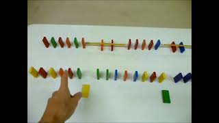 Saltatory conduction demo using dominoes [upl. by Ilene]