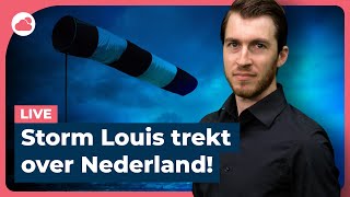 CODE ORANJE voor storm Louis zeer zware windstoten  LIVE [upl. by Ayekat]