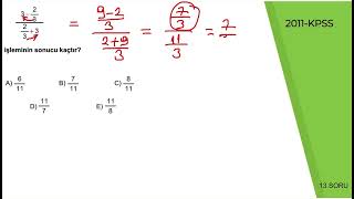 2011 KPSS Rasyonel Sayılar Çıkmış Soru [upl. by Neelloj]