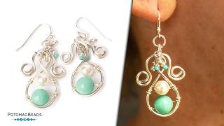 Diva Wire Earrings  DIY Jewelry Making Tutorial by PotomacBeads [upl. by Burkhard]