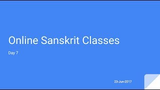 Sanskrit for Beginners by Ashok  Day 7 [upl. by Eened]