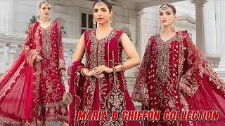 Maria B Chiffon Collection D7  MPC24107 Fuchsia Pink  Maria B  Maria B Wedding Collection [upl. by Anihta]