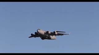 A C17 Globemaster III on Final Approach into Tampa International runway 1L [upl. by Burnsed379]