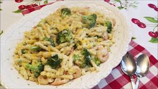 Creamy Alfredo Shrimp and Broccoli Gemelli Fast and So Delicious [upl. by Symon]