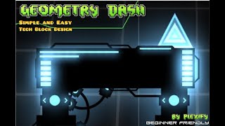 Sunset Tech Block Design Tutorial For Beginners Geometry Dash [upl. by Jegar]