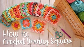 EASY CROCHET How to Crochet a Granny Square for Beginners [upl. by Tanah529]