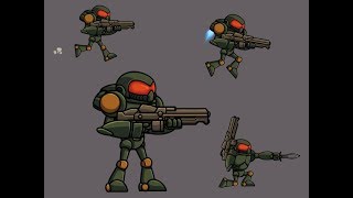 Animated character Spacemarine Krita  Spriter Pro [upl. by Akital249]