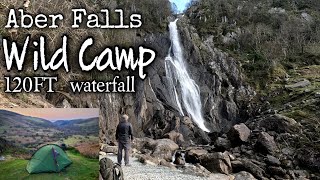 Wild Camping at Aber Falls Snowdonia Wales 120ft high waterfall [upl. by Trella]