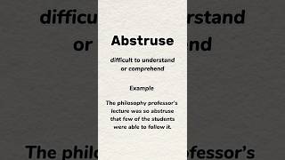 Abstruse  meaning  example  pronounce howtopronounce english shorts wordsofwisdomstories [upl. by Macur]