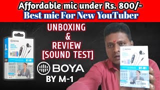 Best mic under Rs800 for smartphones DSLRs  Boya BYM1 Lavalier microphone unboxing and review [upl. by Aila203]