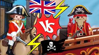 Playmobil Pirates vs Redcoats 🏴‍☠️ Ambush On The Island Stop Motion [upl. by Oluas]