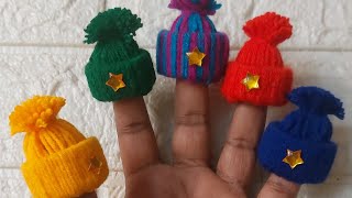 amazing woolen craft ideasEasy Handmade woolen miniature pom pom Hat [upl. by Bloxberg]