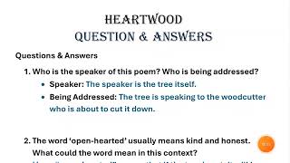 Heartwood Poem By Robert Macfarlane Class 7 Gulmohar Question Answer [upl. by Akisej448]