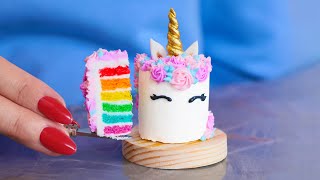 How To Make a TINY UNICORN CAKE  Nerdy Nummies [upl. by Eitten]