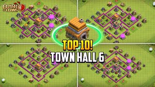 TOP 10 Best Town Hall 6 TH6 Anti 3 Stars Base Layout  Copy Link 2024  Clash of Clans [upl. by Elocan]