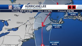 Hurricane Lee Latest track toward Maine with impacts [upl. by Shirk]