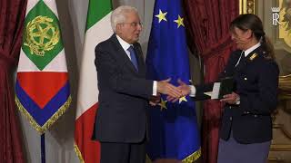 il Presidente Mattarella consegna le Onorificenze al Merito della Repubblica Italiana [upl. by Flemings]