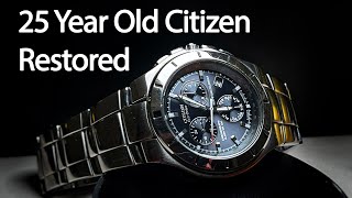 25 Year Old Citizen Watch Restored With Polishing Cleaning And Capacitor [upl. by Spada]