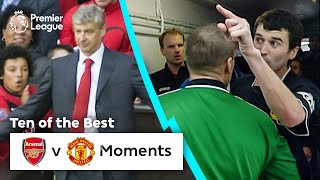 10 ICONIC Arsenal vs Manchester United Moments  Premier League [upl. by Hermine]