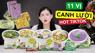 REVIEW 11 VỊ CANH ĂN LIỀN ISOUP  Khoai mỡ riêu cua canh chua cải xoong cải chua nấu thịtvv [upl. by Dachy]