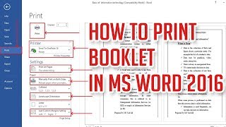 how to print a booklet in ms word 2016 step by step tutorial [upl. by Assiroc765]