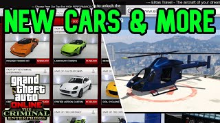 Gta 5 Criminal Enterprises New Cars New Weapons amp More [upl. by Otineb928]