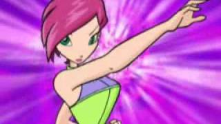 Winxclub Stella Tecna Musa and Flora transformation [upl. by Aihtyc]