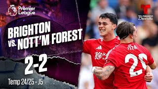 Highlights amp Goals Brighton vs Nottingham Forest 22  Premier League  Telemundo Deportes [upl. by Aihsercal]