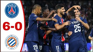 PSG vs Montpellier 60 All Goals ResultsHighlights2024 Achraf Hakimi Goal Bradley Barcola Goal [upl. by Tergram539]