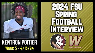 FSU WR Kentron Poitier on role with team in 2024 Spring Practice  FSU Football  Warchant TV FSU [upl. by Klayman664]