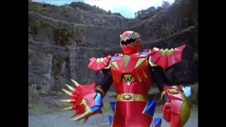 Power Rangers Dino Thunder  Red Ranger Battlizer Morph and Fight  Episodio 28La passione di Conner [upl. by Sabian]