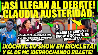 DOMINGAZO CLAUDIA CON AUSTERIDAD XÓCHITL EN BICICLETA Y MC ¡DERROCHANDO DINERO AL DEBATE INE [upl. by Ahsoem470]