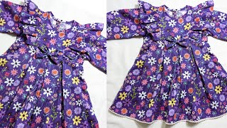 5 year baby girl frock cutting and stitching  How to cut and stitch 5 year baby frock with frill [upl. by Pooi]