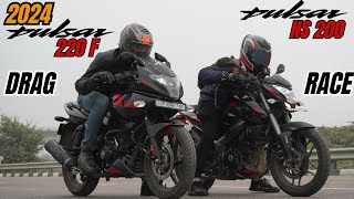 2024 Pulsar 220F vs Pulsar NS200 Drag Race [upl. by Accebber]