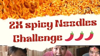 2x spicy noodles challengesuper extreme spicy 🌶️ ​⁠ [upl. by Brocklin]