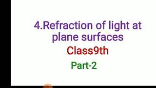 Refraction of light at plane surfaces class9thscience ts [upl. by Mafala]