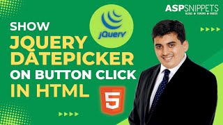 Show jQuery DatePicker on Button click in HTML [upl. by Doehne]