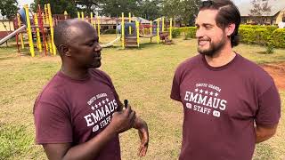 Moses talks with Teacher Vince about his experience visiting Emmaus School [upl. by Jensen630]