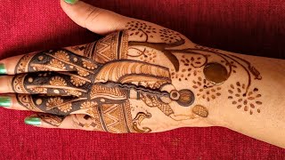 new figurative karwa chauth mehandi design easy tricks for karwa chauth mehandi design 2024 [upl. by Hanahsuar]