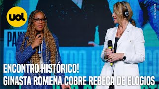 COB EXPO 2024 NADIA COMANECI DIZ QUE REBECA É DIVA E GINASTA RARA VEJA ENCONTRO HISTÓRICO [upl. by Repinuj]