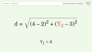 Find the distance between two points p1 23 and p2 44 StepbyStep Video Solution [upl. by Masao339]