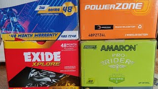 4AH BATTERY COMPARISON  EXIDE SF BATTERIES  AMARON  POWER ZONE  bike automobile [upl. by Enimzaj656]