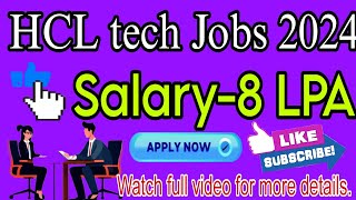 HCLTech Off Campus Recruitment for Freshers as Software Engineer  Salary up to 8 LPA [upl. by Dichy360]