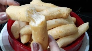 COMO FAZER O MELHOR BISCOITO DE POLVILHO COM QUEIJO FRITO QUE EXISTE  NÃƒO ESTOURA [upl. by Assenad]