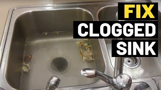 How to Fix Clogged Kitchen Sink That Wont Drain [upl. by Reuven309]