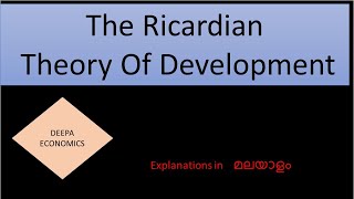 The Ricardian Theory Of Economic Development Malayalam [upl. by Nairoc]