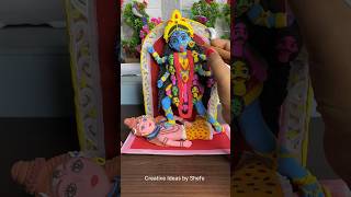 DIY clay small Maa Kali murti making shorts [upl. by Ydroj90]